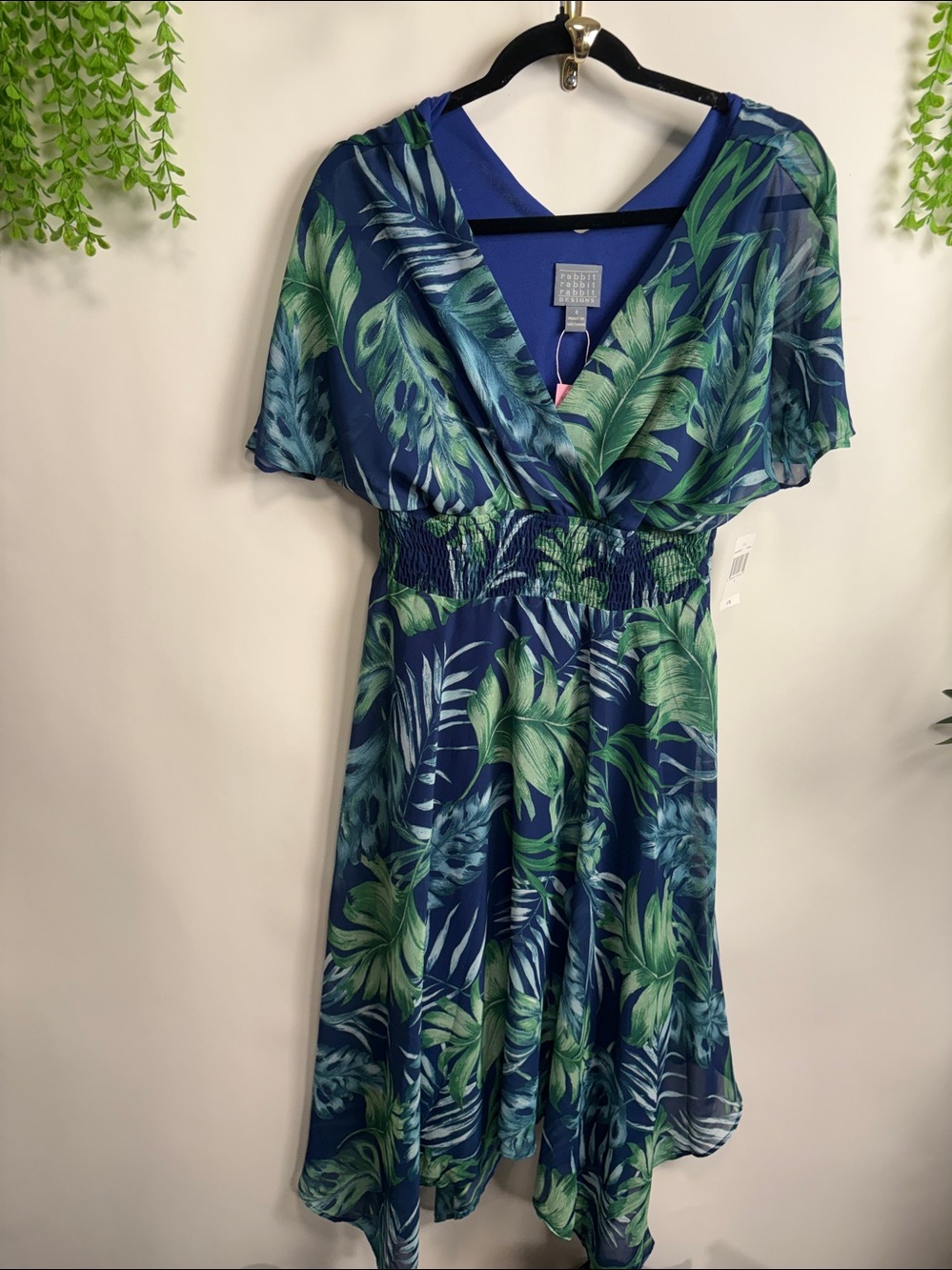 Rabbit Rabbit Rabbit Blue and Green Patterned Dress
